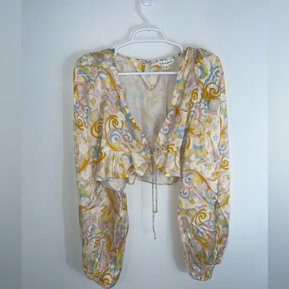 For Love And Lemons x revolve flowy sleeve Top new with tags - Picture 3 of 13